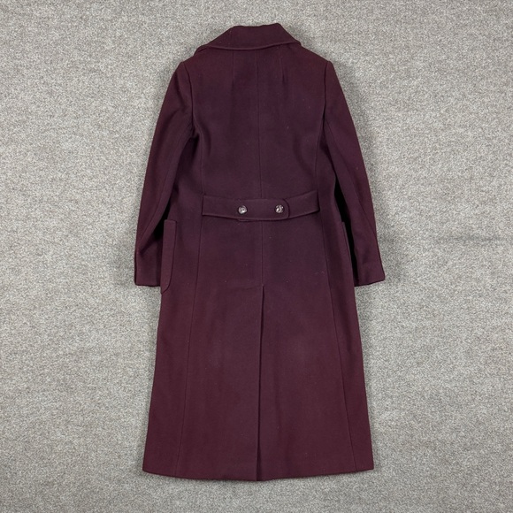Vintage Burgundy Red Wool Long Double Breasted Tailored Overcoat Women’s 6 USA - Picture 2 of 16